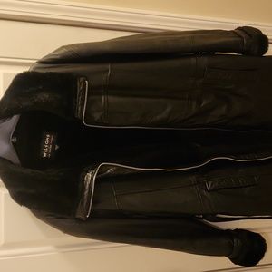 Wilson Black Leather Coat